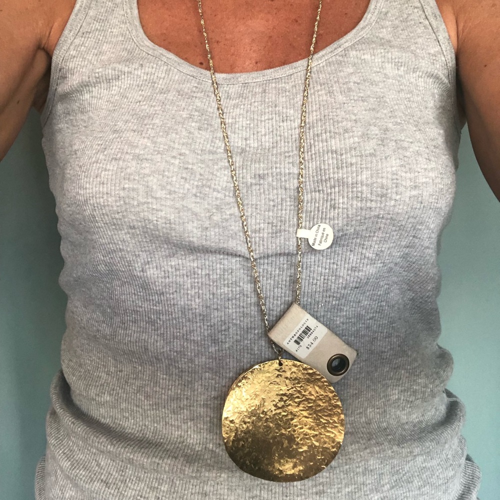 Anthropology gold medal necklace